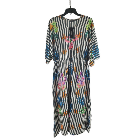 Tolani Collection Women's Printed Lined Woven Maxi Dress Striped Floral XS Pet - Picture 3 of 6